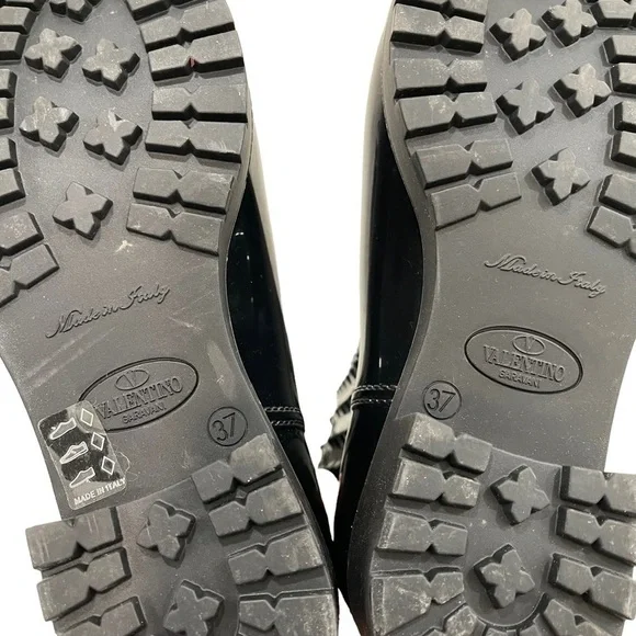 Valentino Black Rockstud Rubber Rain Boots Size 37 - Picture 8 of 8